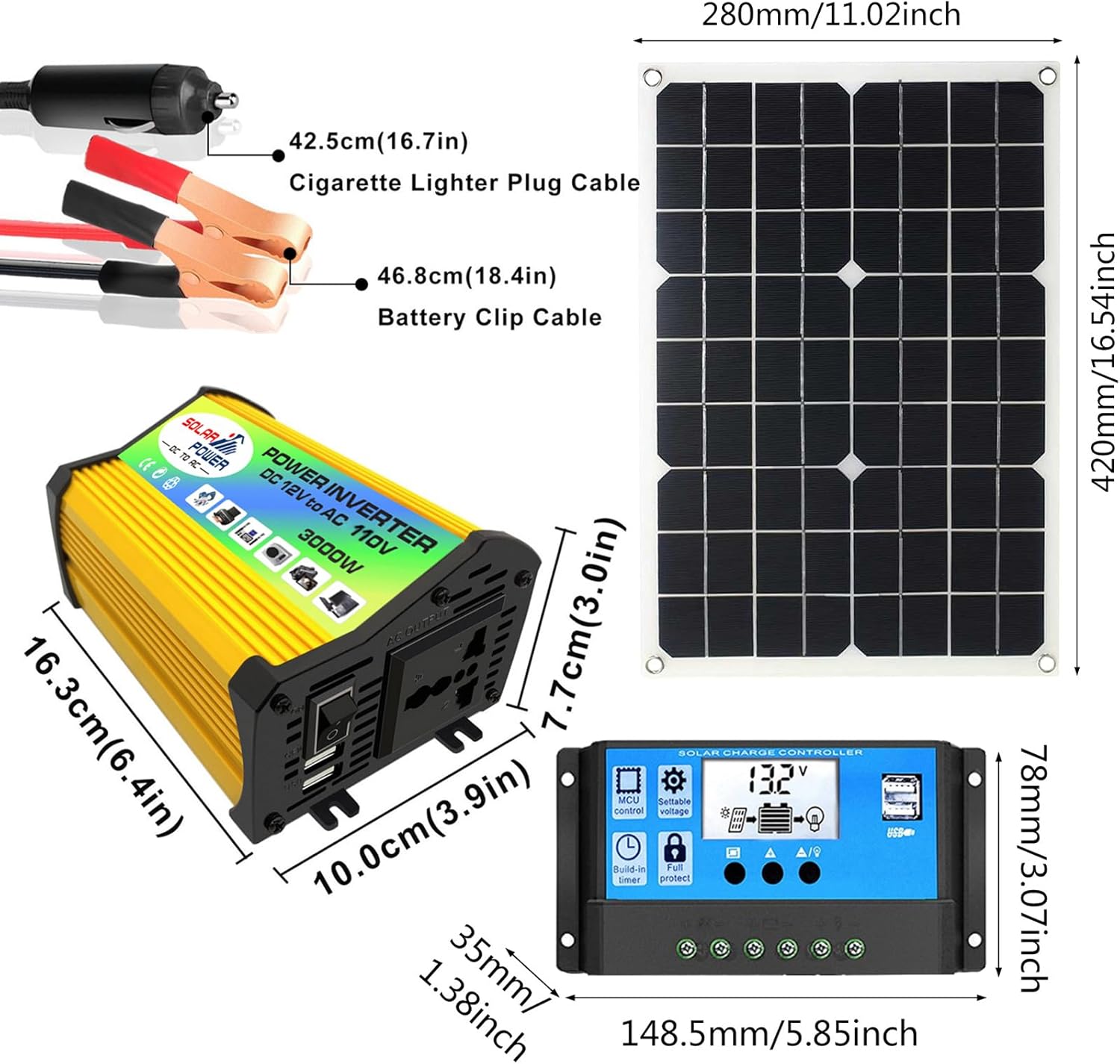 3000W RV Solar Panel Kit Off Grid System With Smart Controller