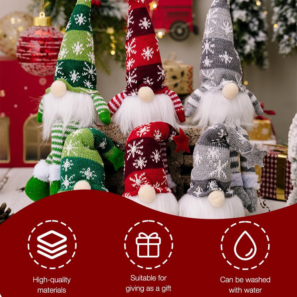 6PCS Christmas Gnome Lights LED Plush Santa Gonk Holiday Decor