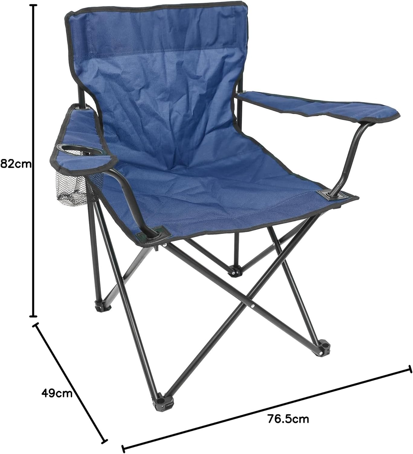 Folding Camping Chairs Pack of 4 Navy Canvas Outdoor Seats