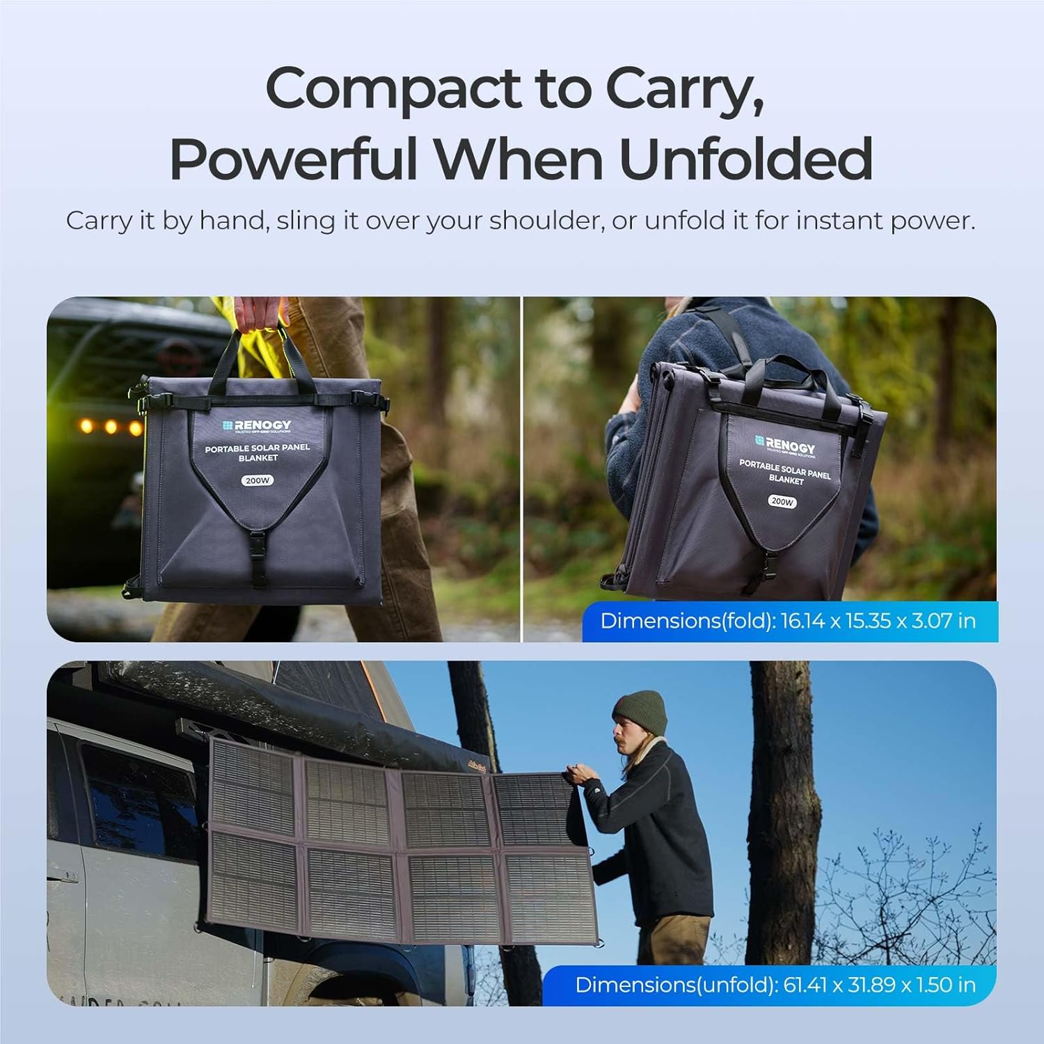 200W Foldable Solar Blanket 25 Efficiency USB C Camping