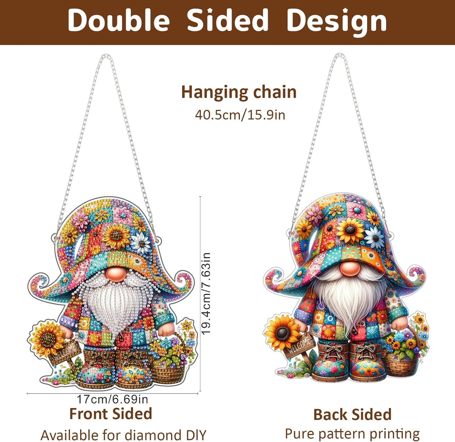 Diamond Painting Gnome Hanging Kit DIY Crystal Art Decor