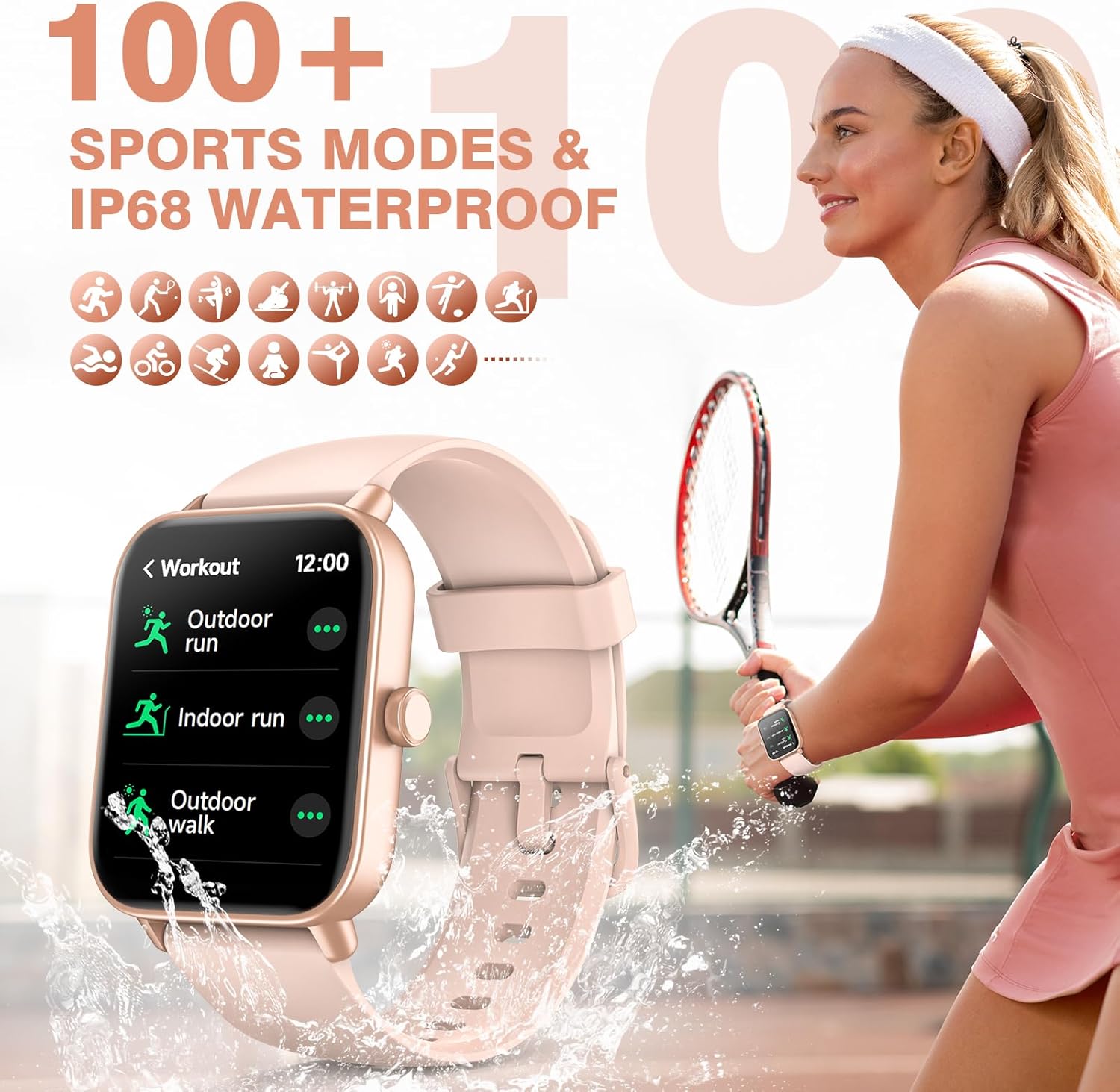 Alexa Smart Watch Call 100 Sports IP68 Tracker