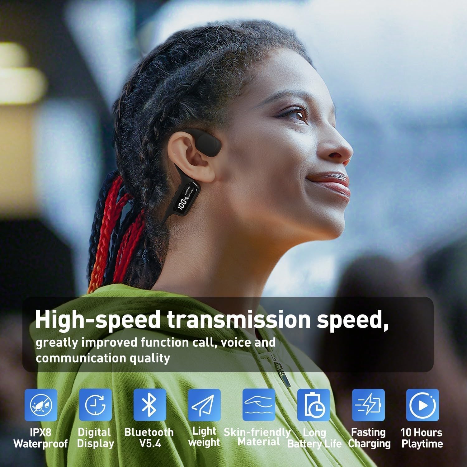 Bone Conduction Swimming Headphones IPX8 Waterproof 32GB MP3