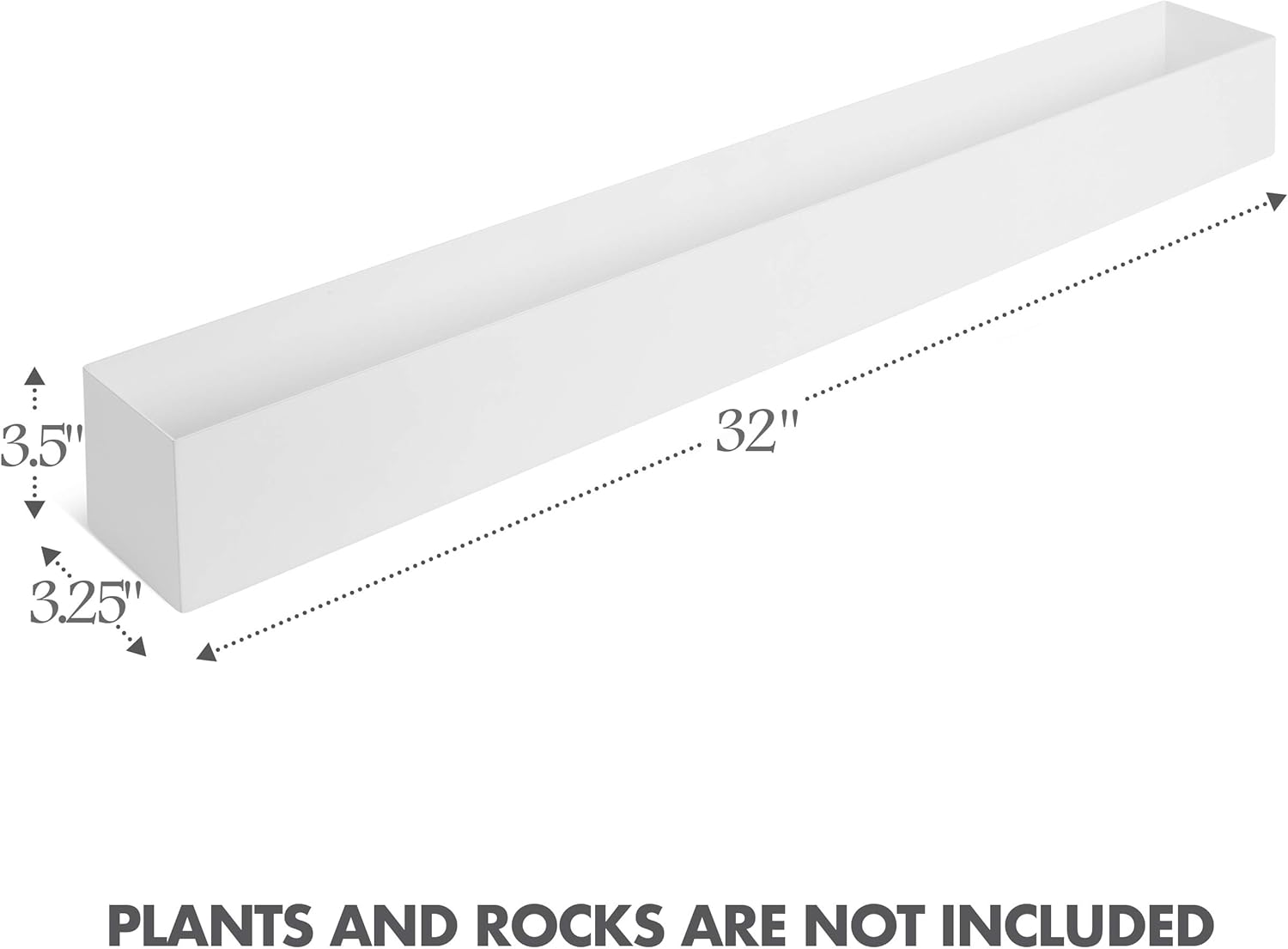 32 Inch Modern Metal Rectangle Planter Box White Indoor