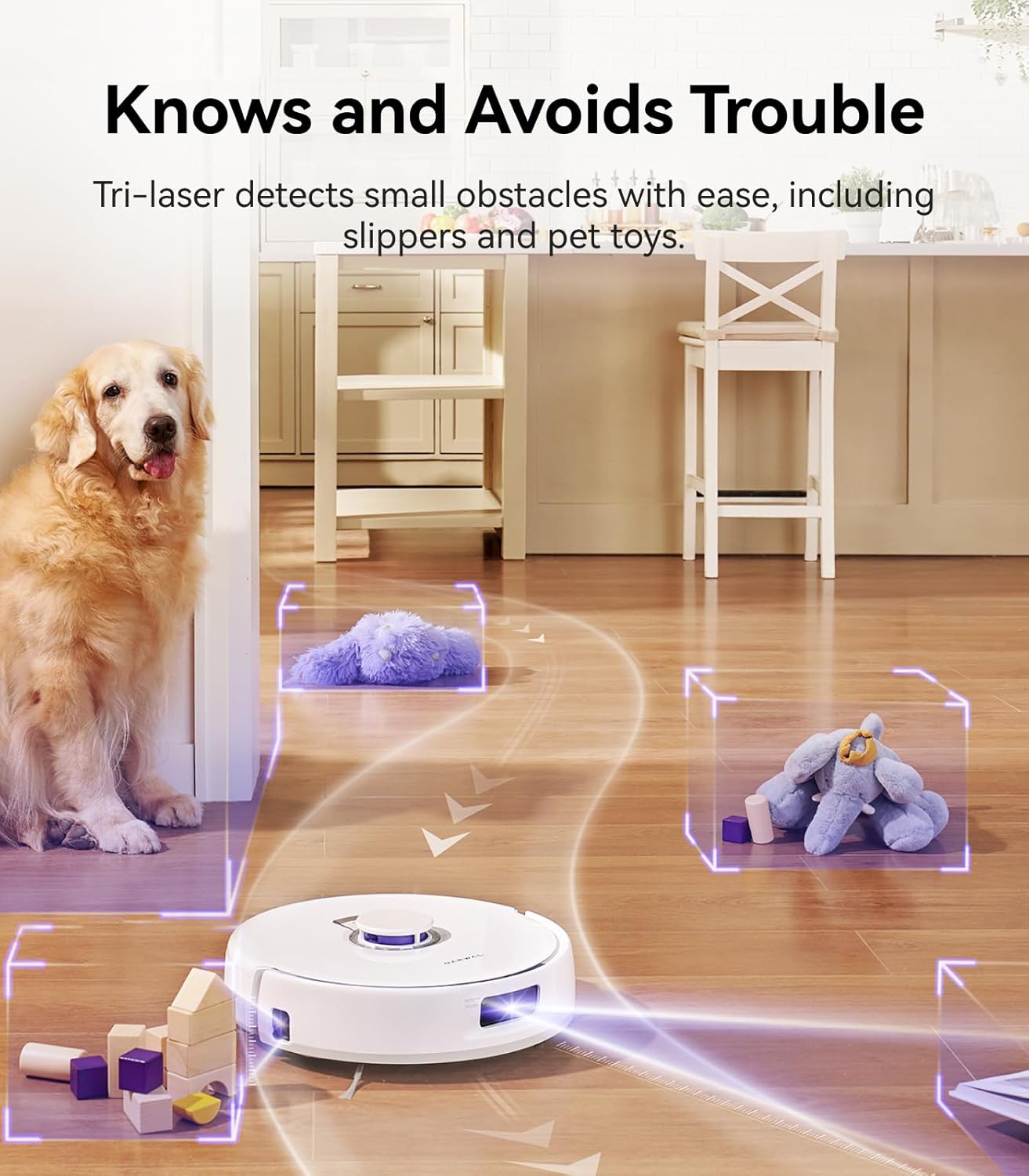 Robot Vacuum Mop Self Empty 7800Pa LiDAR Mapping Pet Hair Clean
