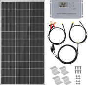 100W Solar Panel Kit 12V with Controller Mount Kit RV Boat Off Grid
