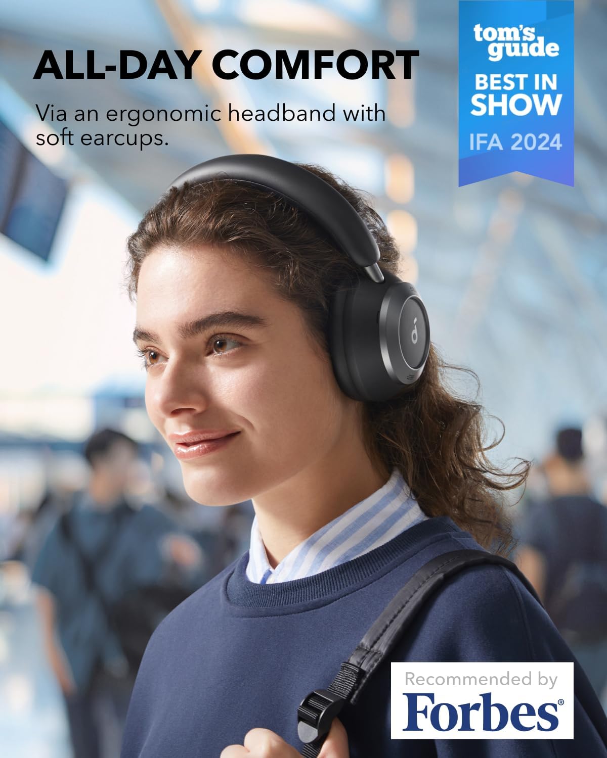 Wireless ANC Over Ear Headphones 60H Playtime Hi-Res LDAC Foldable
