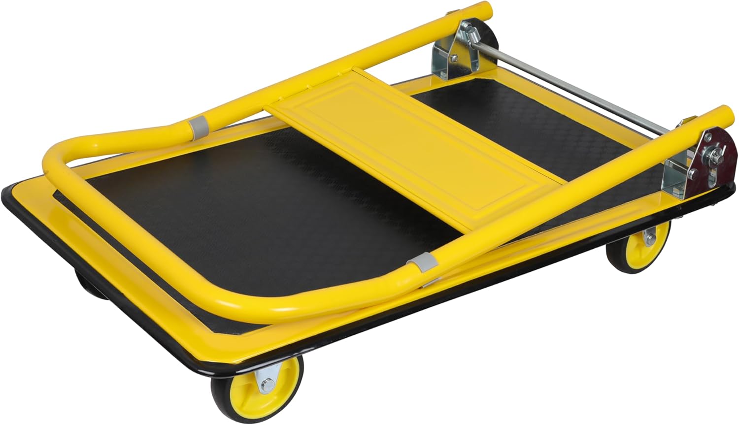 Heavy Duty Platform Truck 150KG Non Slip Trolley Yellow