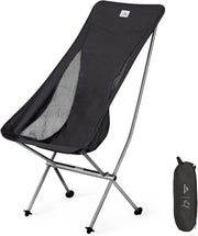High Back Ultralight Camping Chair 150KG Black