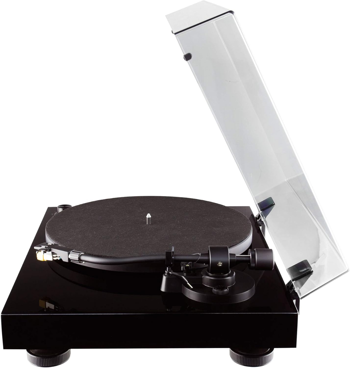 High Fidelity Belt-Drive Vinyl Record Player with Preamp & Wood Plinth