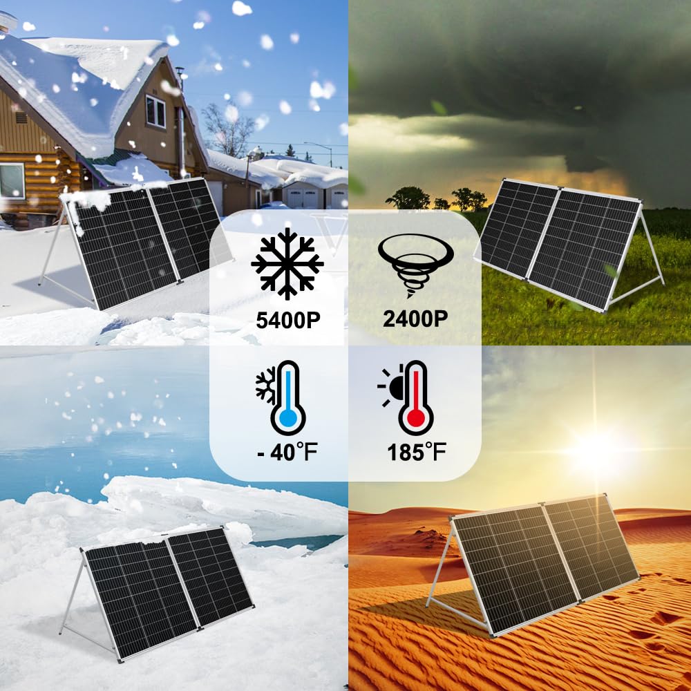 200W Foldable Solar Panel 12V Portable Suitcase Kit