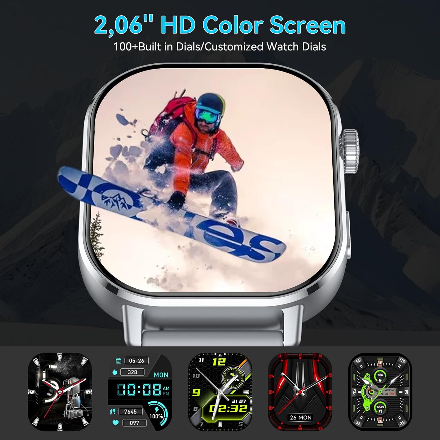 GPS AMOLED Smart Watch Bluetooth Call 178 Sports