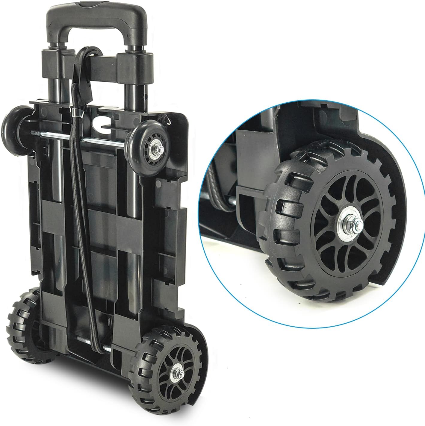 Folding Hand Truck Trolley 45KG 4 Wheel Steel Cart