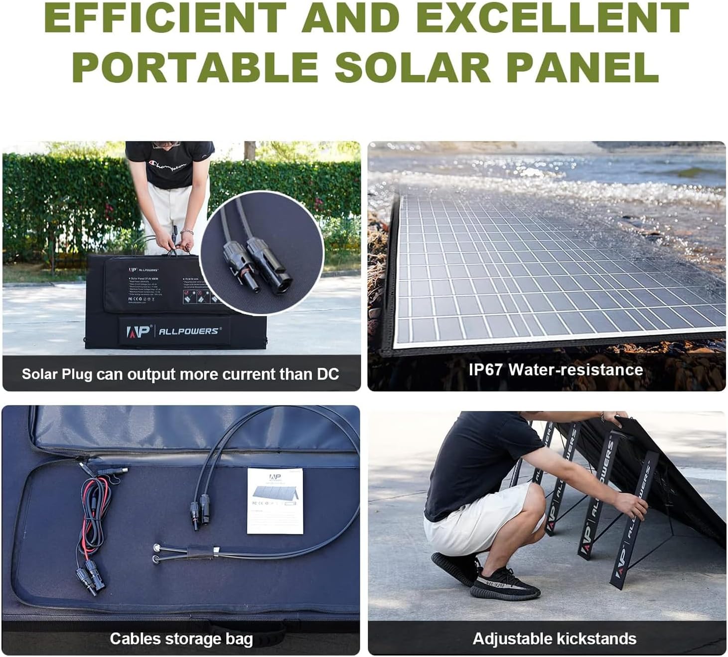 400W Foldable Portable Solar Panel Charger Camping RV Power