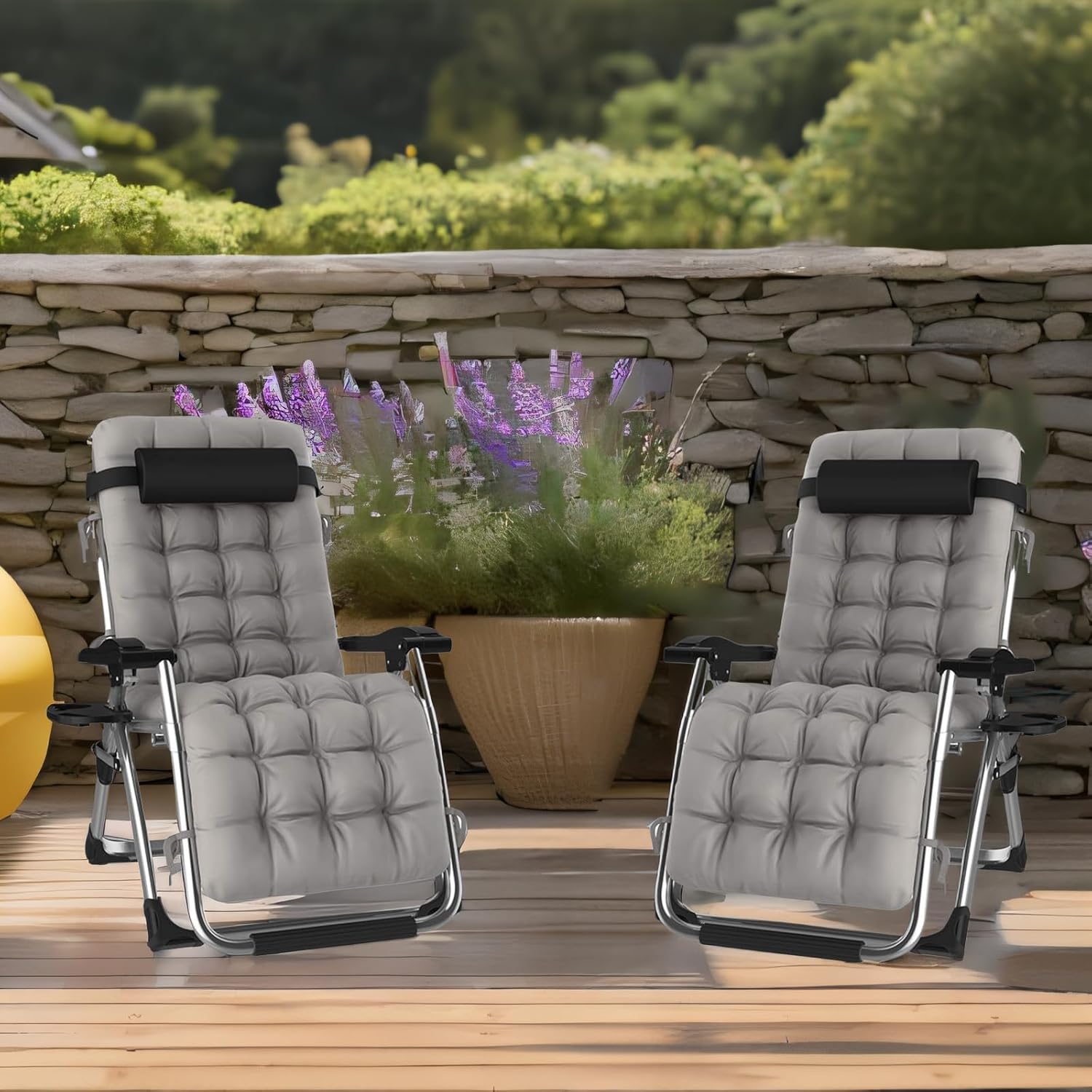 Extra Wide Zero Gravity Chair Silver Reclining Lounger 200kg