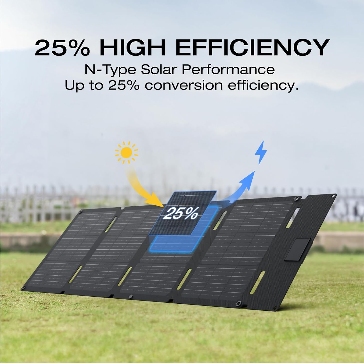 60W Portable Foldable Solar Panel Camping Backpack SUV Charger