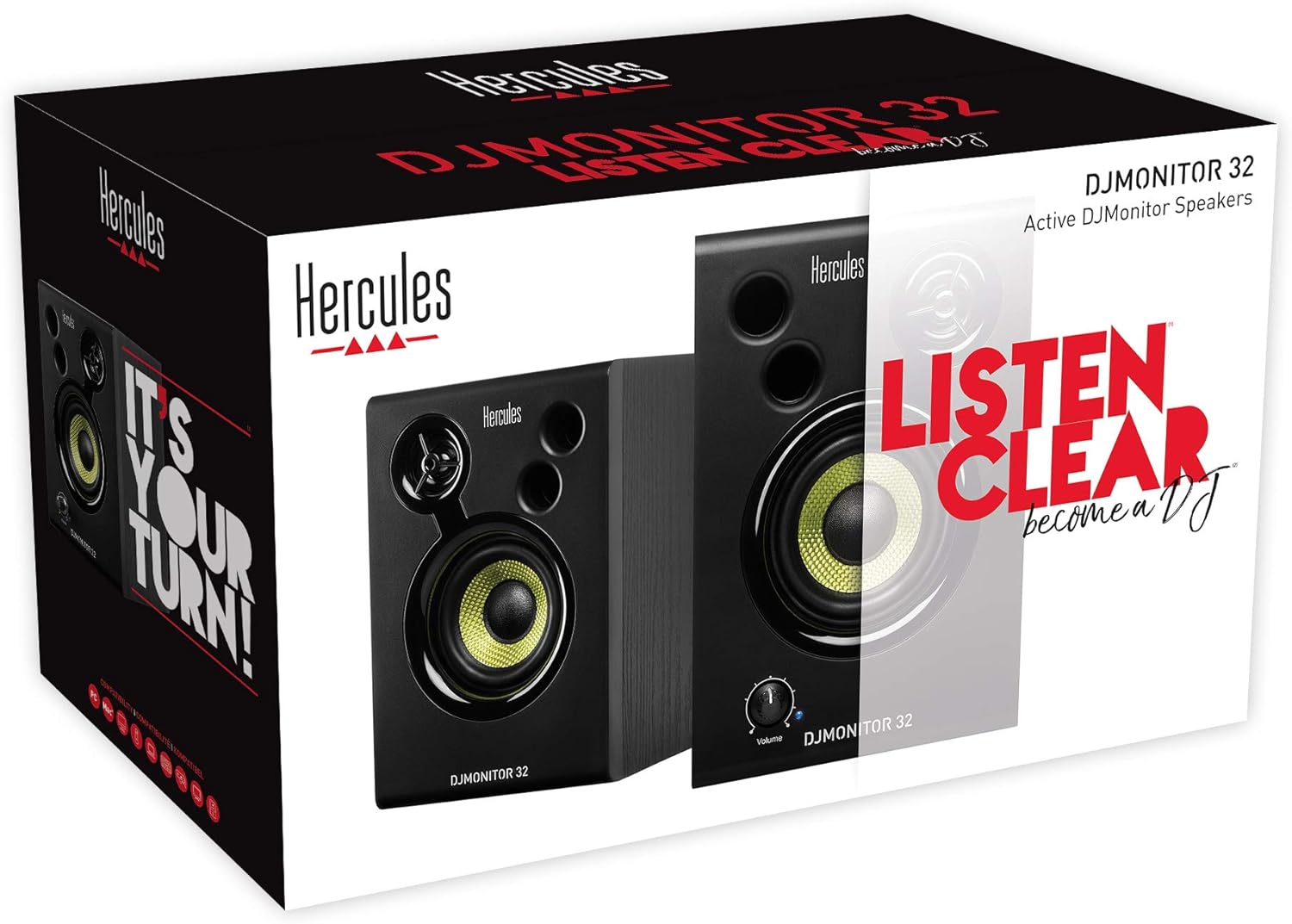 Compact DJ Studio Monitor Speakers 60W Active 3.5 Inch Stereo