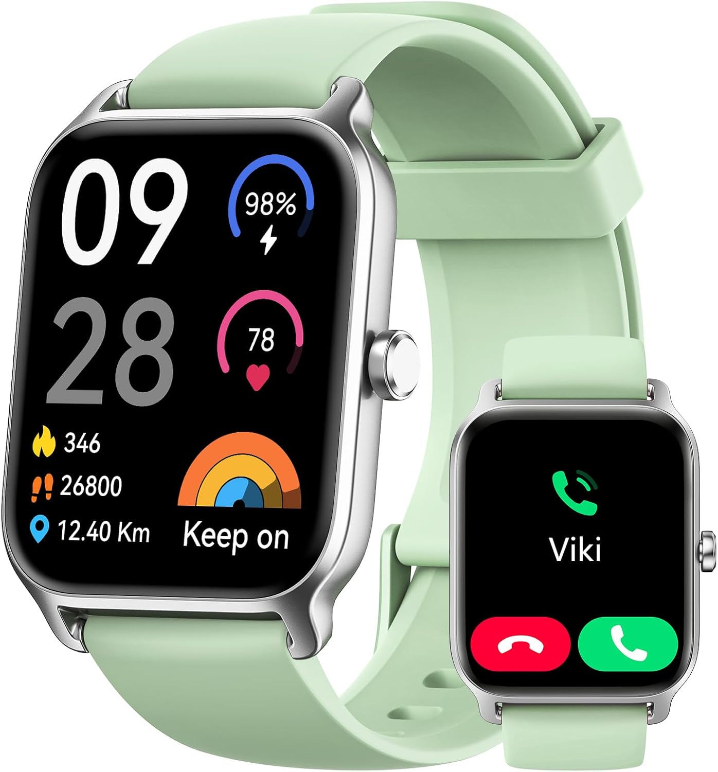 Smart Watch Bluetooth Call Alexa Fitness Tracker Green