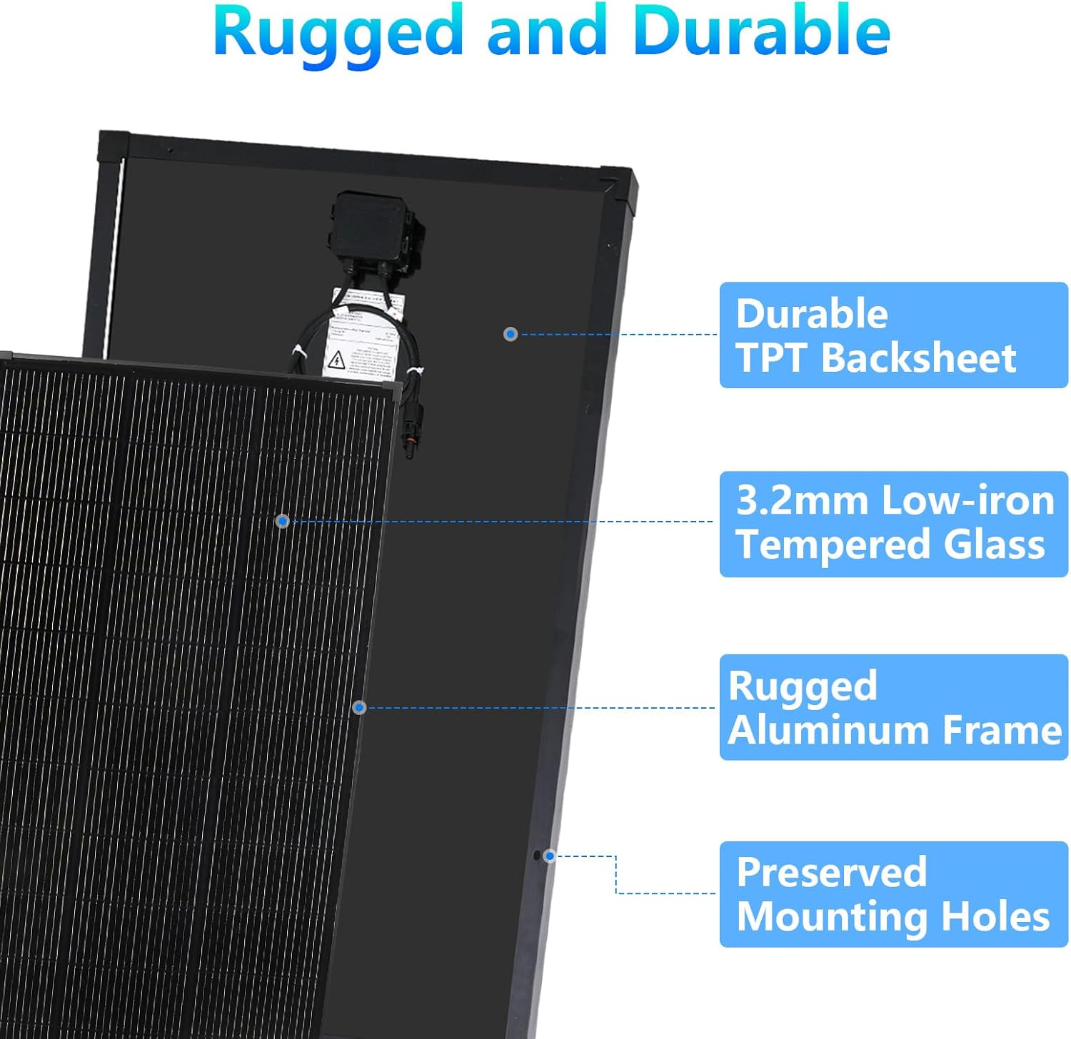200W Solar Panel IP68 Waterproof 25 Percent High Efficiency