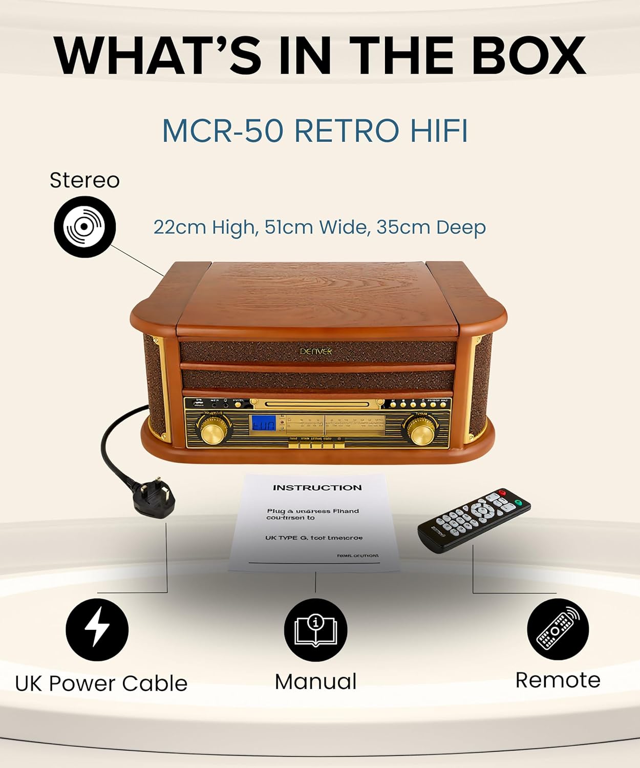 9 in 1 Retro Wooden Record Player CD Cassette Bluetooth