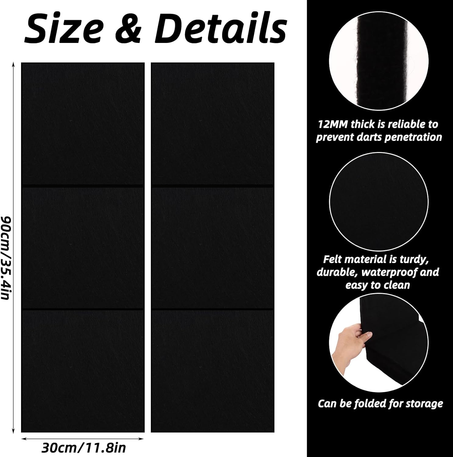 Large Dartboard Wall Protector Felt Self Adhesive 60x90cm Panels