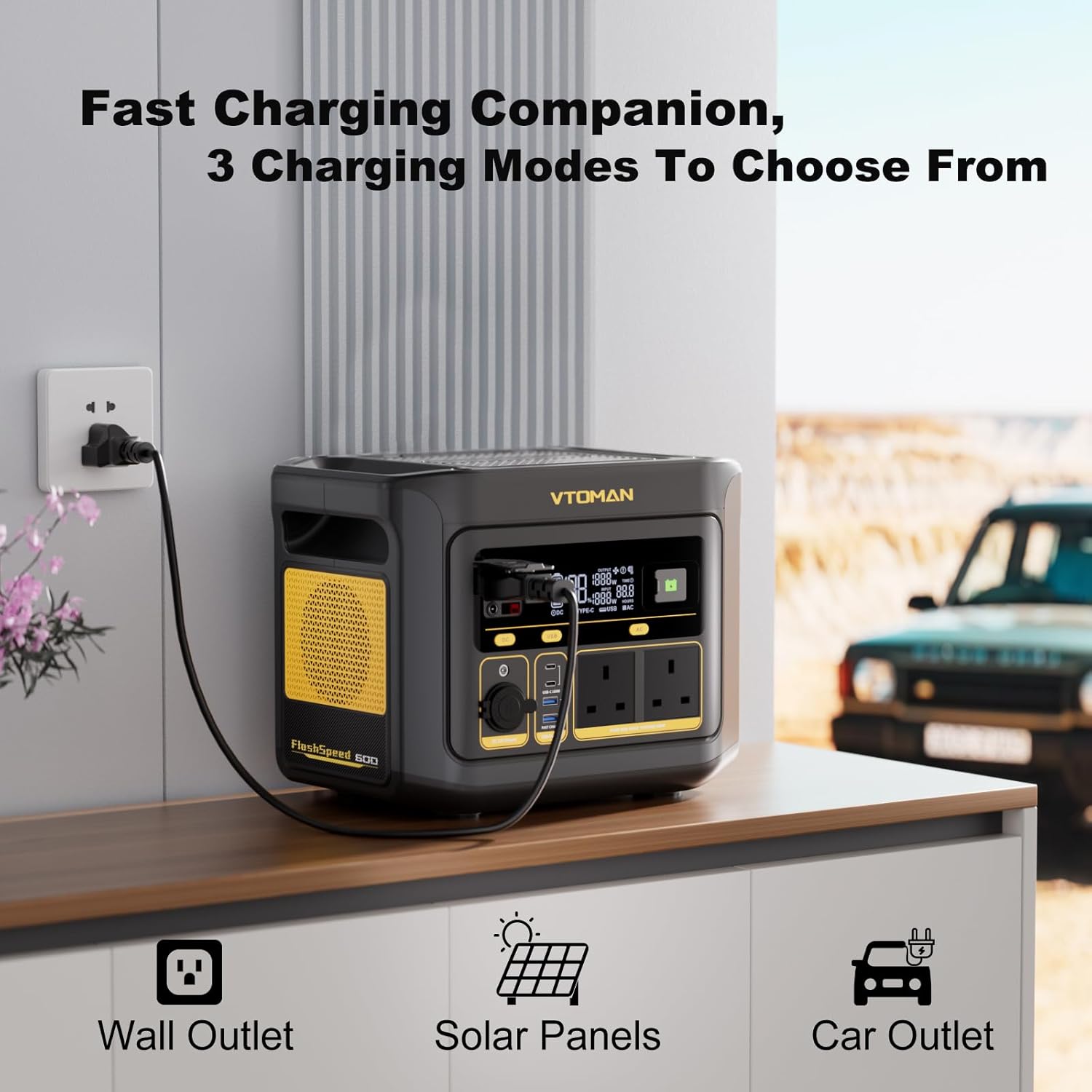 600W Portable Power Station With 400W Solar Panel 499Wh