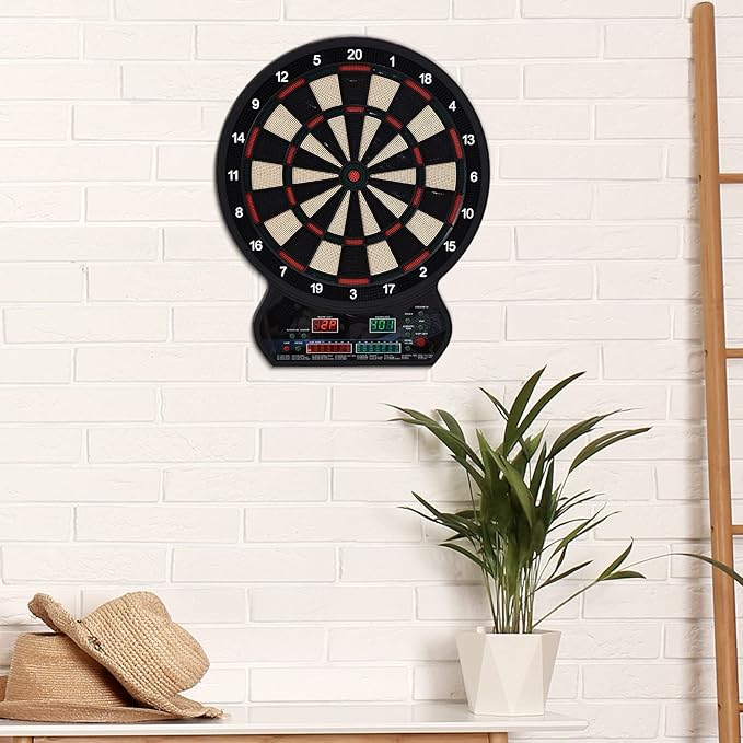 Electronic Dartboard Set LED Auto Scoring 27 Games 12 Darts