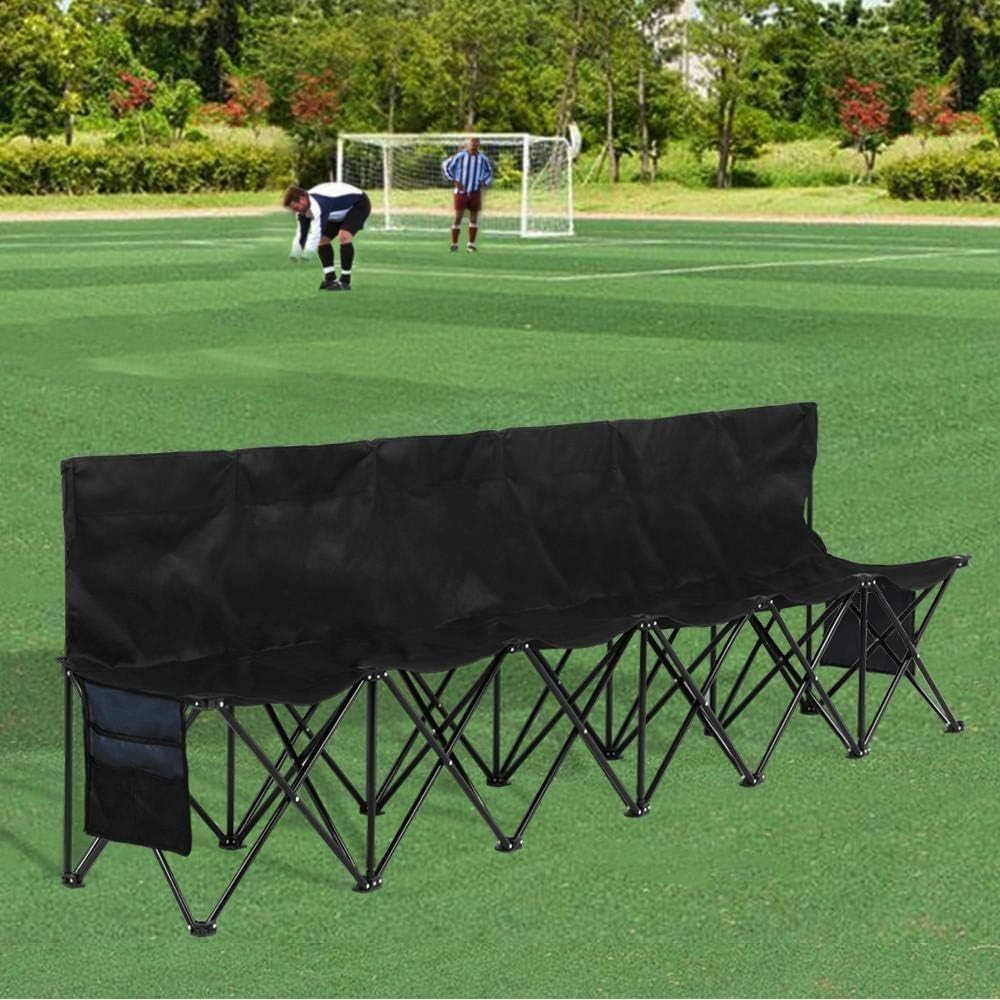 6 Seat Folding Sport Bench Portable Camping Team Chair