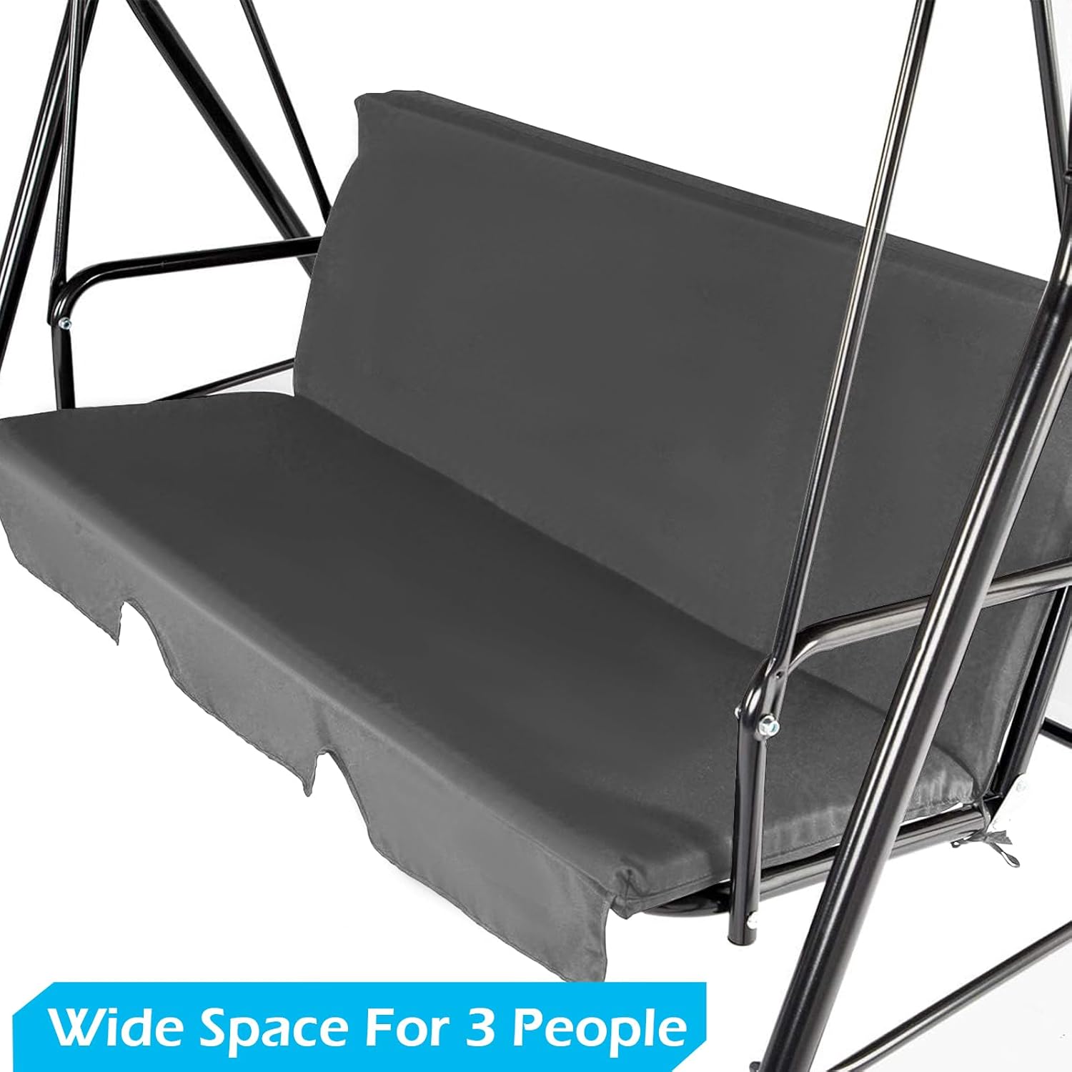 Grey 3 Seater Garden Swing Chair with Canopy