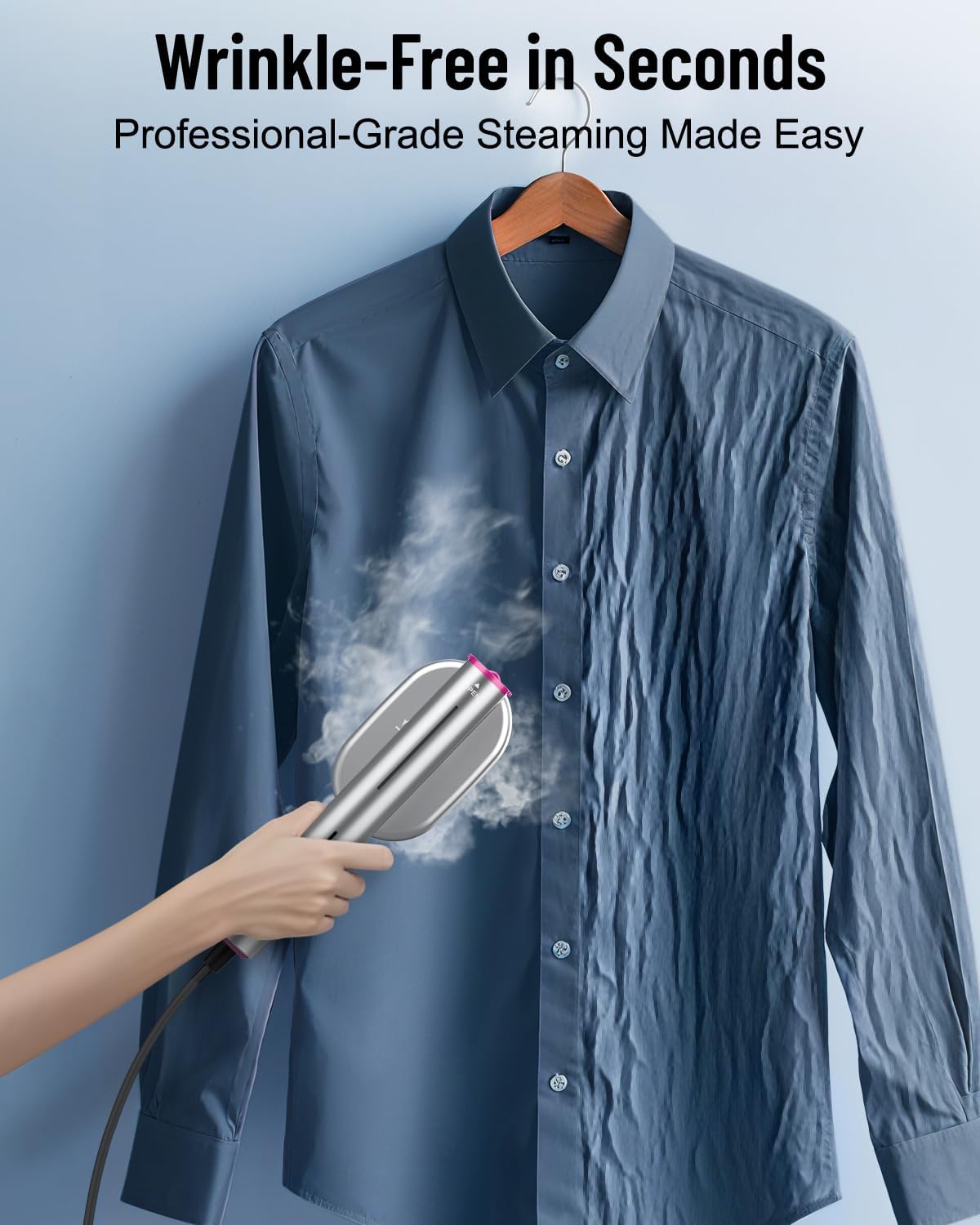 Handheld Garment Steamer 1300W 10s Fast Heat 2in1 Steam Iron
