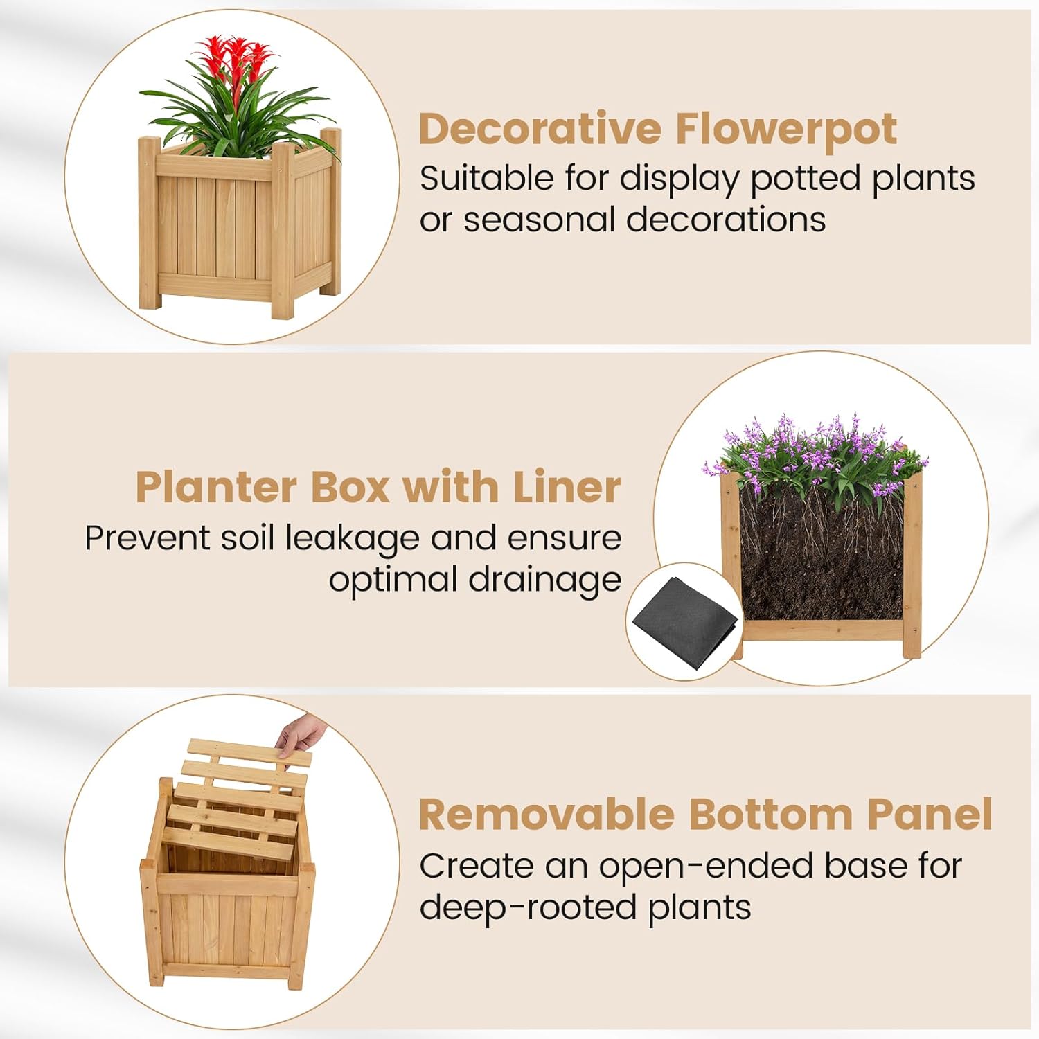 Wooden Planter Box with Bench 170cm Garden Seat Raised Bed
