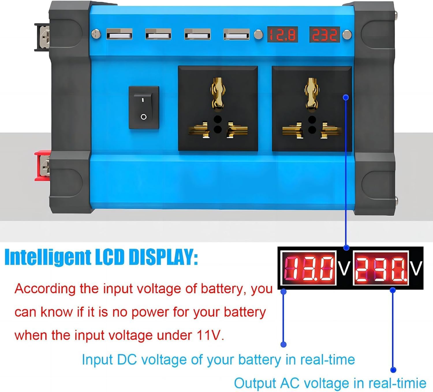 500W Car Power Inverter Solar Panel Kit 30A Controller USB RV Boat