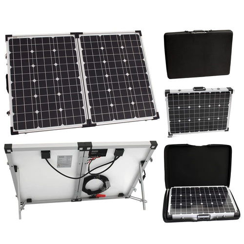 120W Foldable Solar Charging Kit 12V Waterproof Case