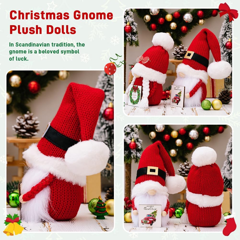 Christmas Gnome Plush Ornament Santa Gonks Decor Holiday