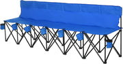 6 Seater Folding Camping Bench Portable Outdoor Chair Blue