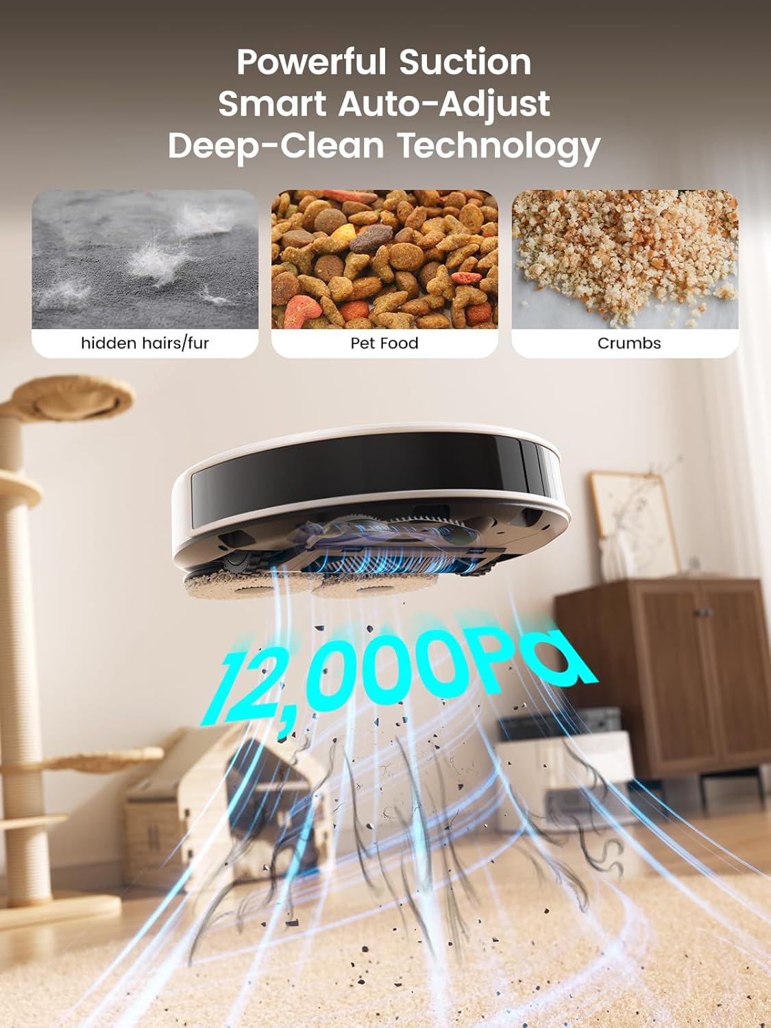 Robot Vacuum Mop 12000Pa Self Empty Wash Dry LiDAR