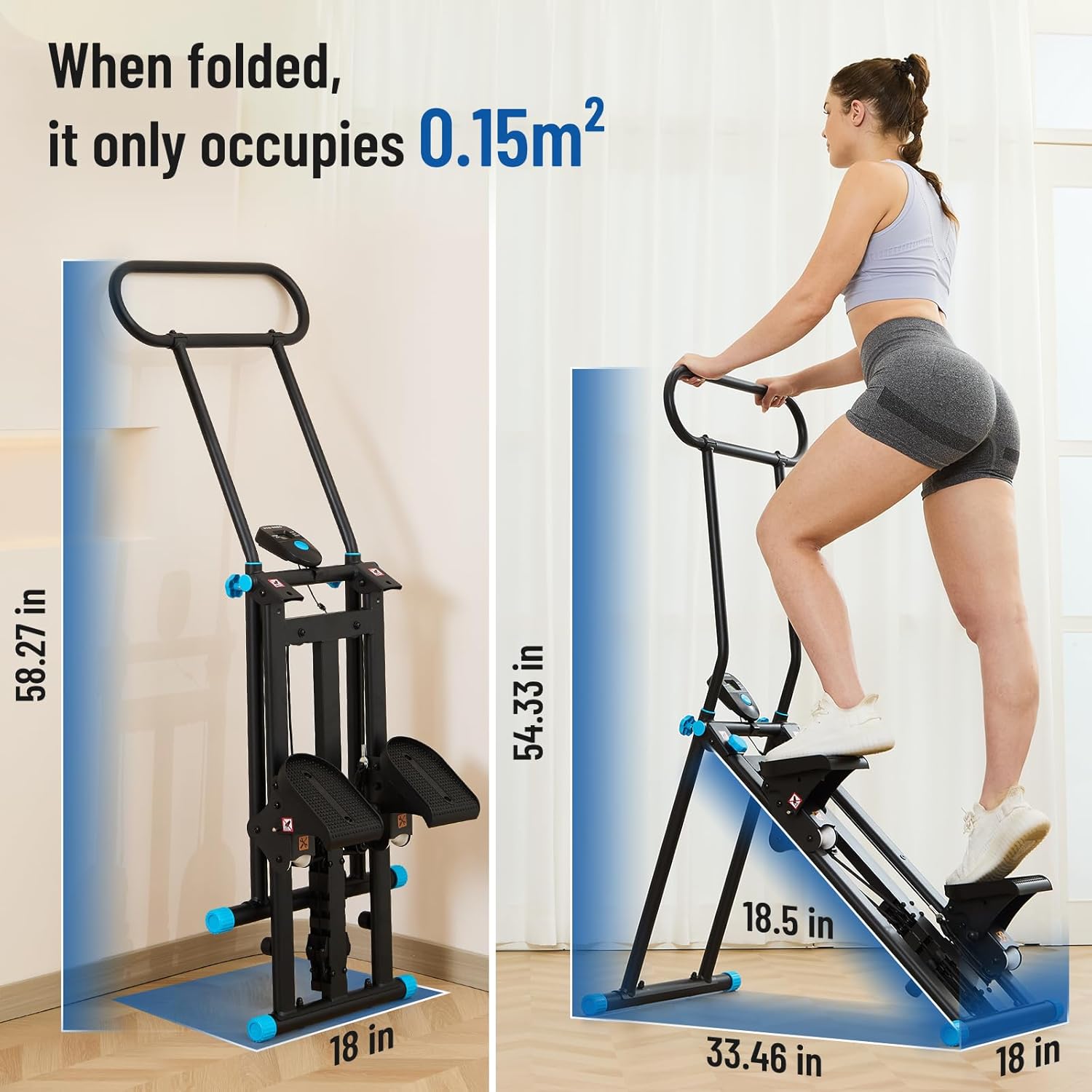 Foldable Stair Stepper Machine Cardio Climber Home Gym 300lb Capacity