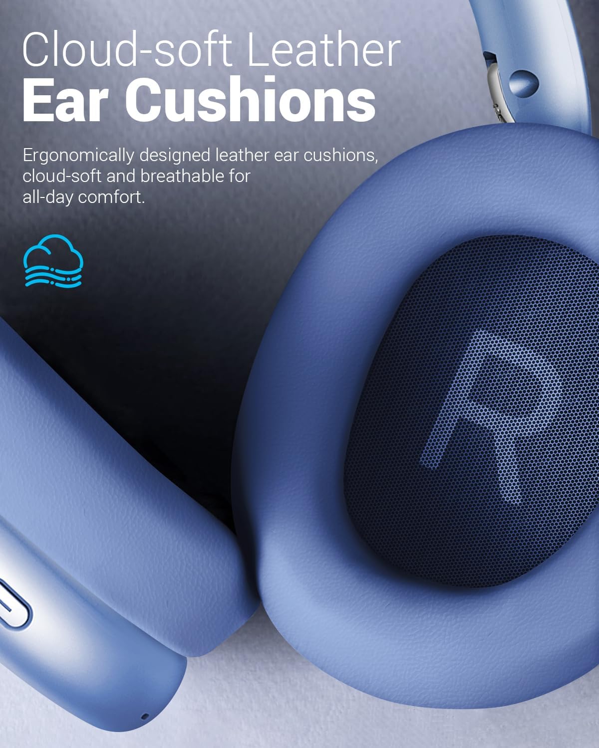 Bluetooth 5.3 Noise Cancelling Over Ear Headphones Hi Res Audio 48H Playtime