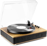 Portable Bluetooth Suitcase Record Player Light Wood