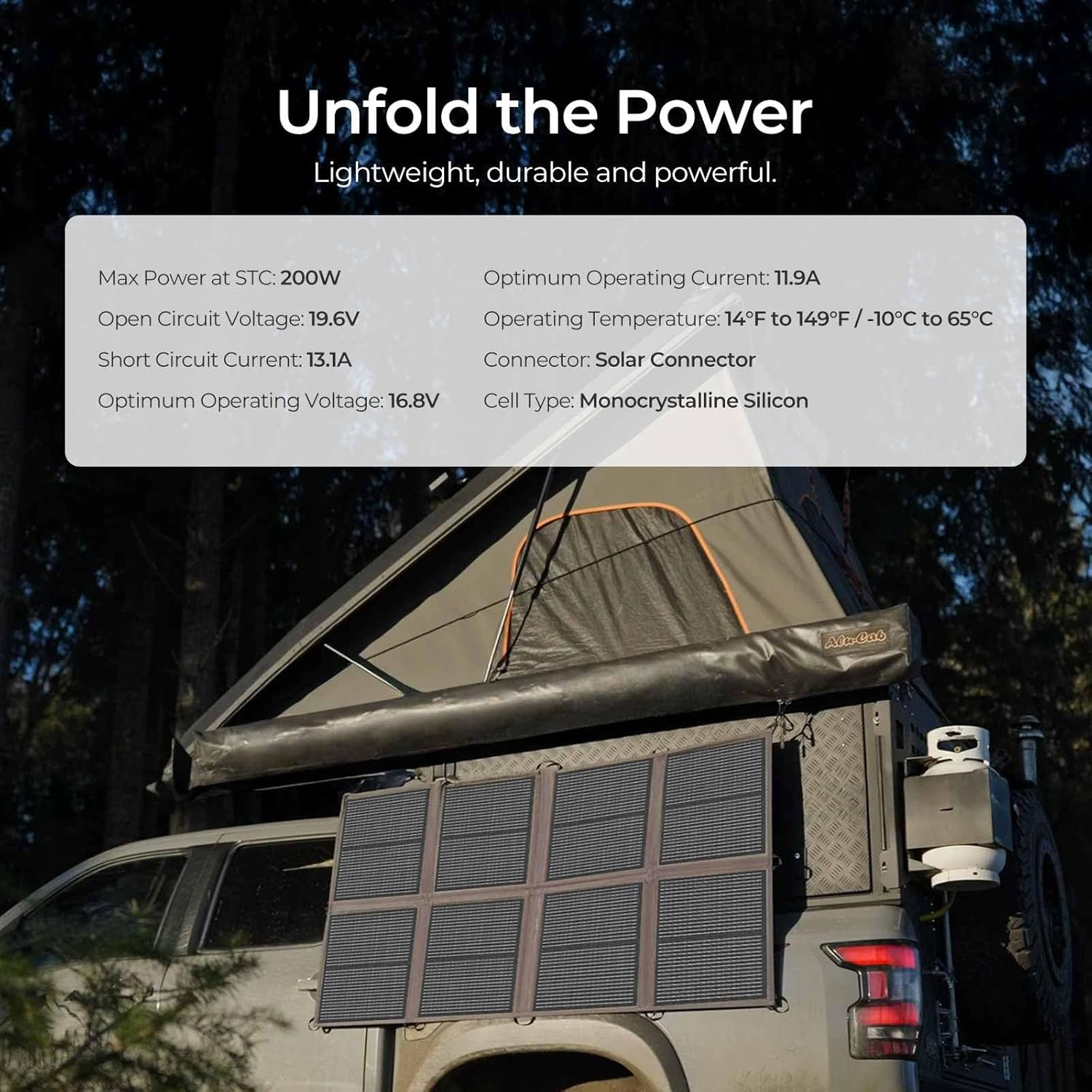 200W Foldable Solar Blanket 25 Efficiency USB C Camping