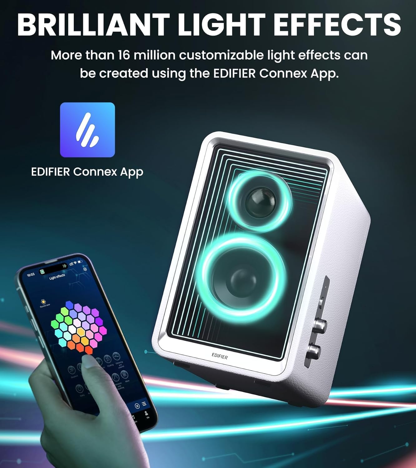 Hi Res Desktop Speakers 70W Bluetooth Studio Monitor LED Lights USB