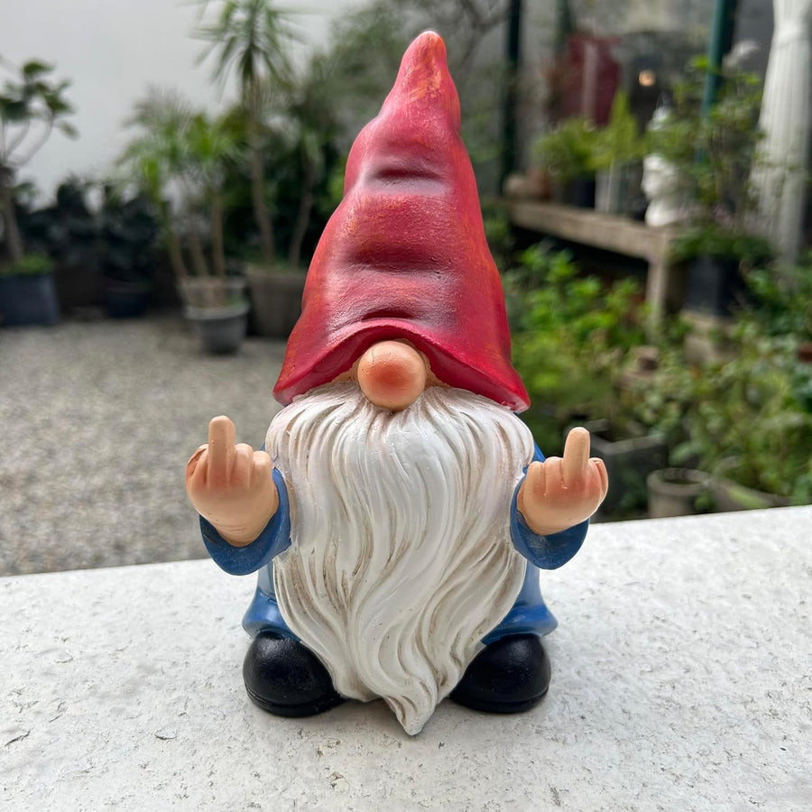 Middle Finger Gnome Statue Funny Naughty Garden Decor