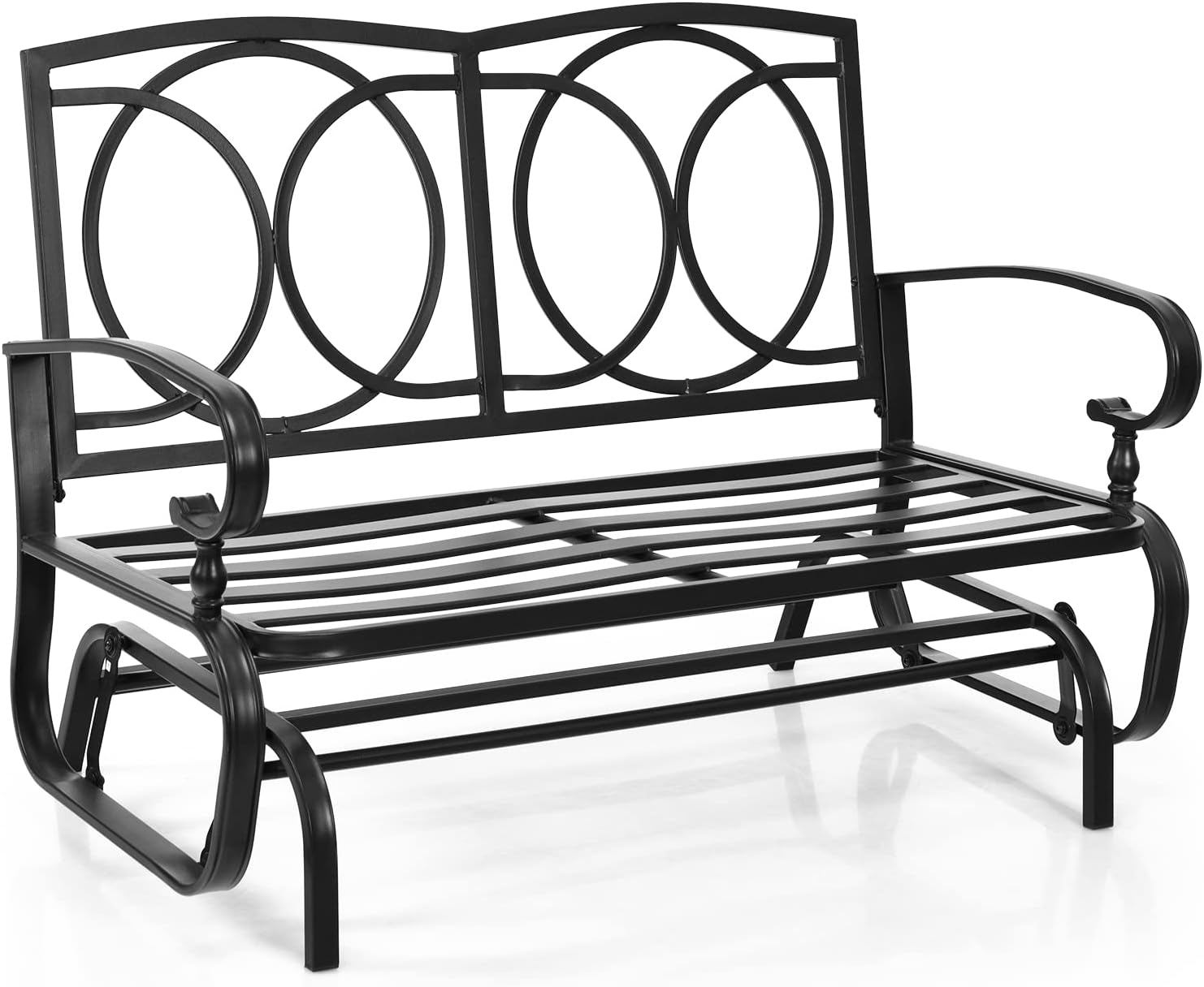 2 Seater Outdoor Glider Bench with Cushions Patio Rocking Chair