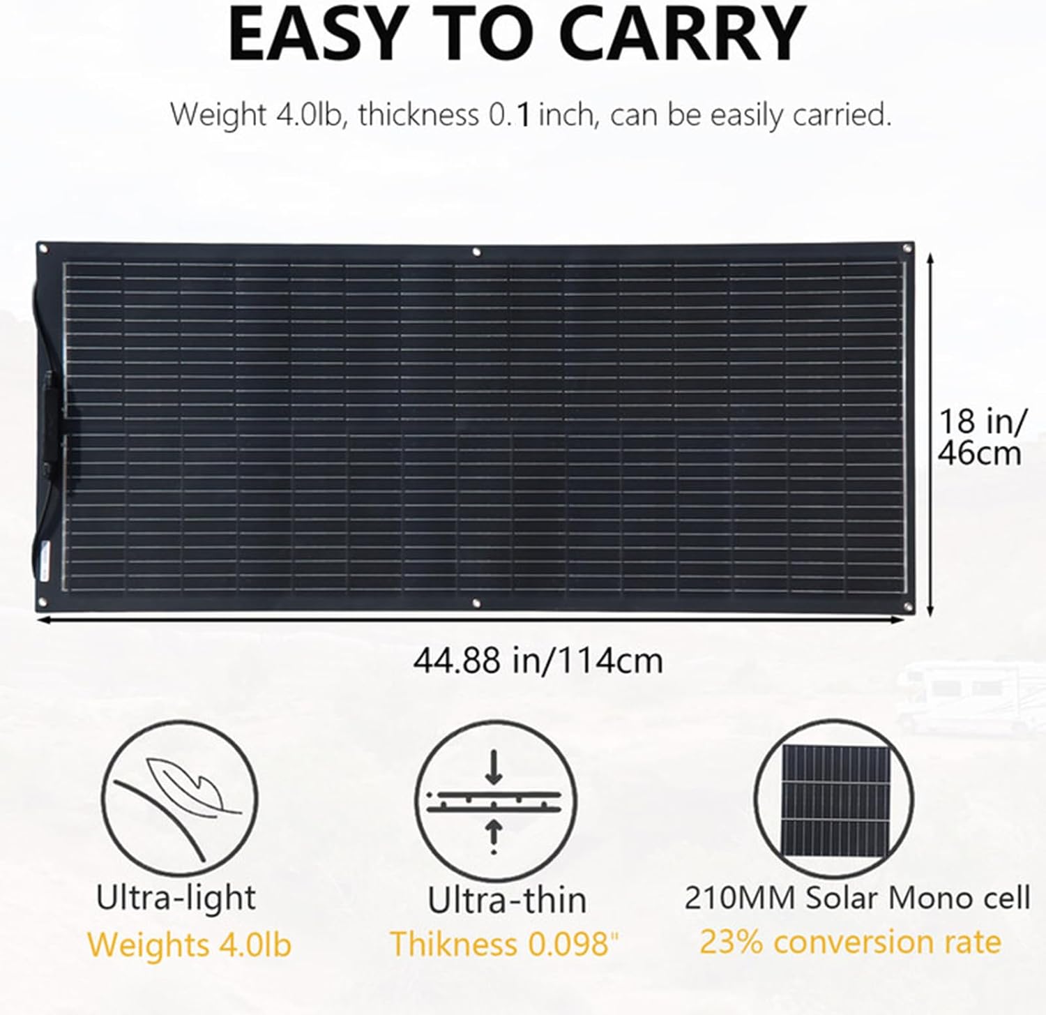 100W Flexible Solar Panel 12V Lightweight Mono RV Boat Roof