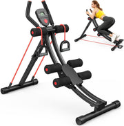 Adjustable Ab Machine Foldable Core Trainer LCD 440lb Capacity