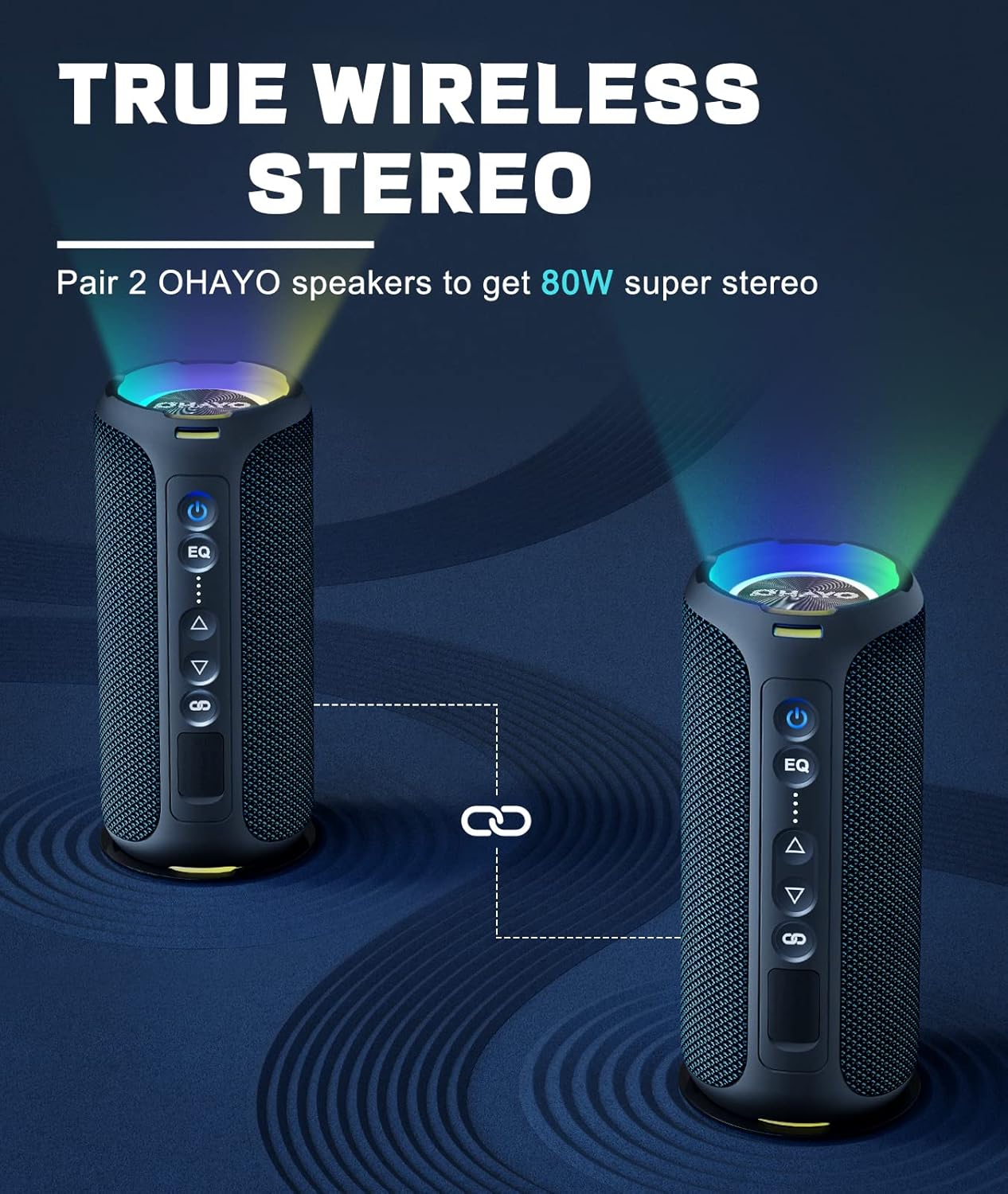 40W Bluetooth Speaker Waterproof IPX7 30H Playtime LED Bass