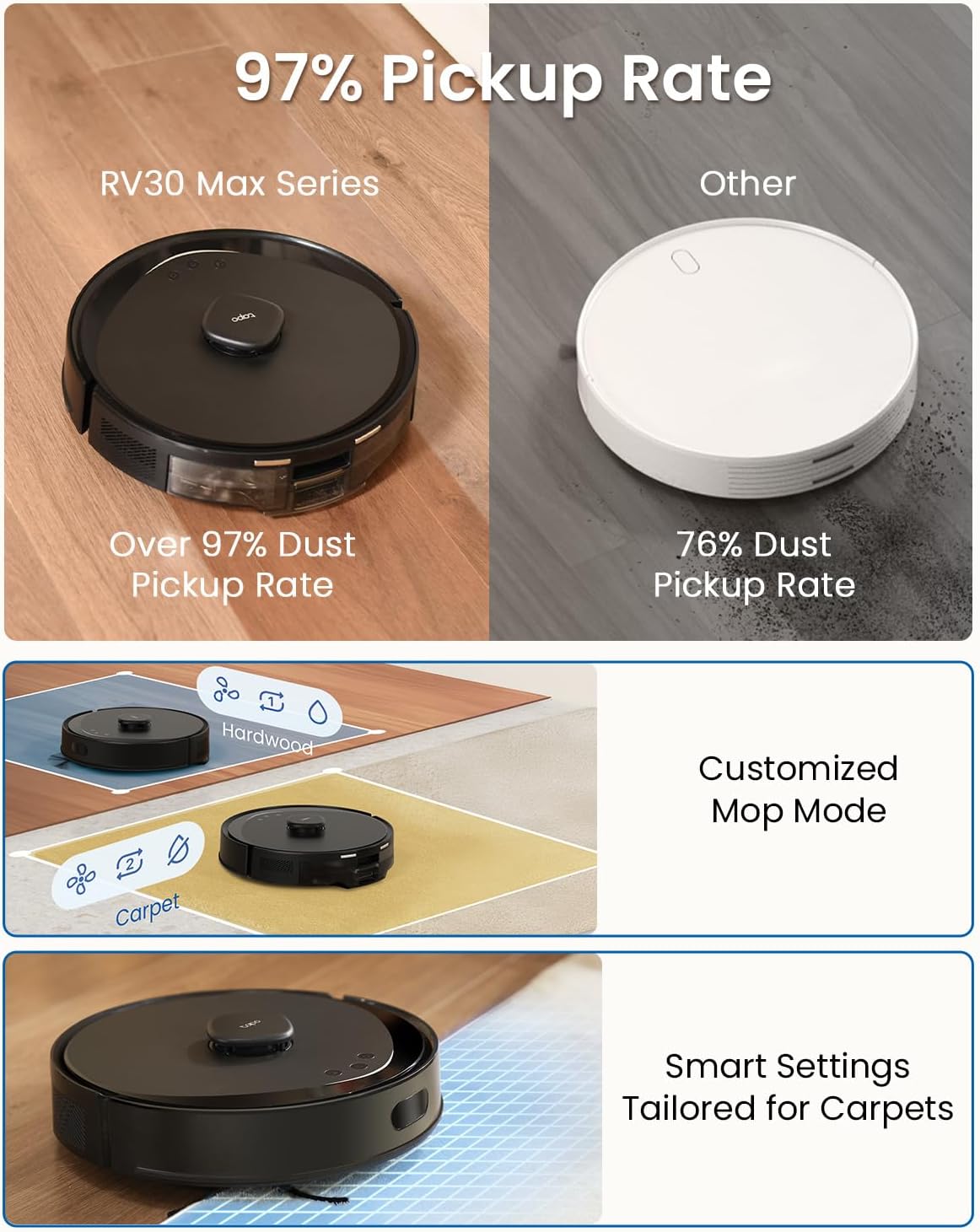 Robot Vacuum Mop 5300Pa Self Empty LiDAR Smart Mapping