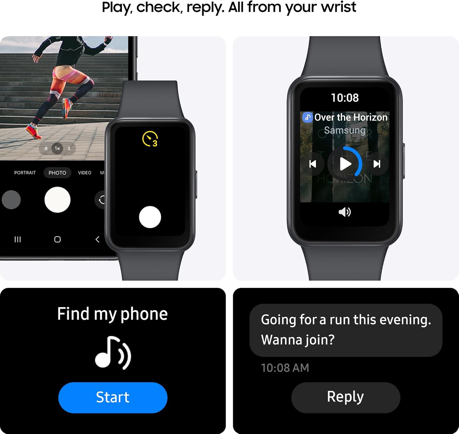 Galaxy Fit3 Smart Fitness Tracker AMOLED Black
