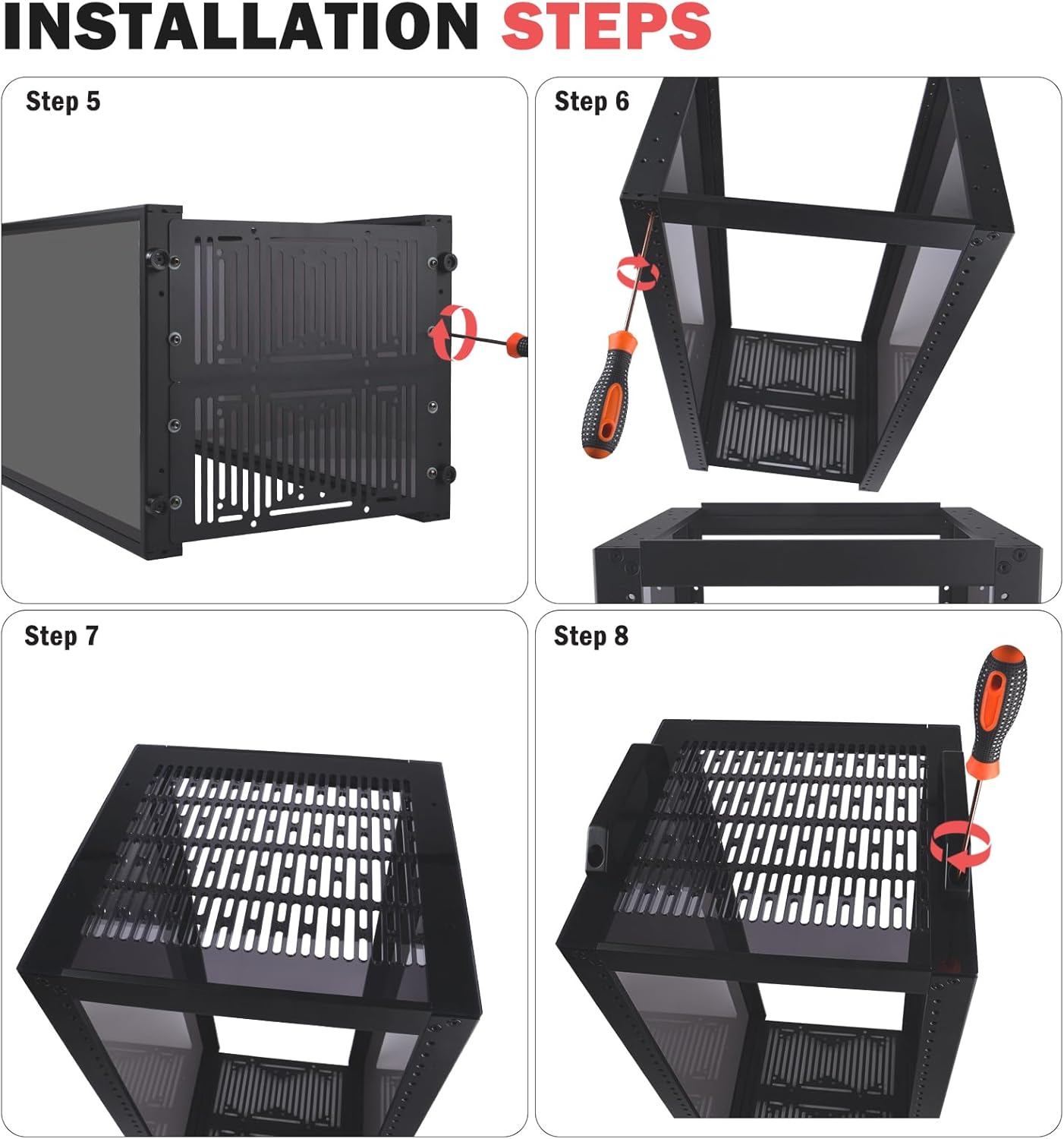 10in 12U Mini Server Rack Cabinet Black AV NAS Desktop