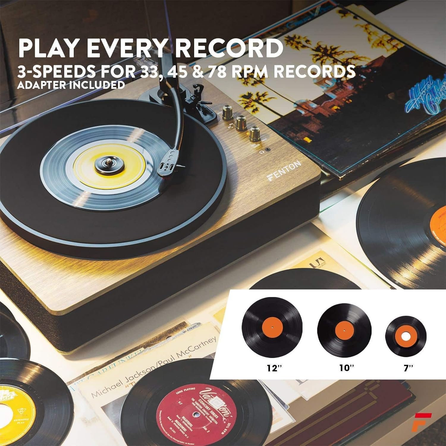 Portable Bluetooth Suitcase Record Player Light Wood